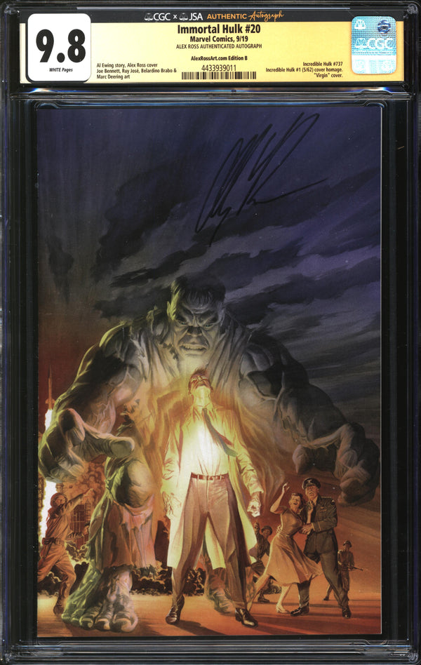 Immortal Hulk (2018) #20 AlexRossArt.com Edition B CGC x JSA Signature Series 9.8 NM/MT