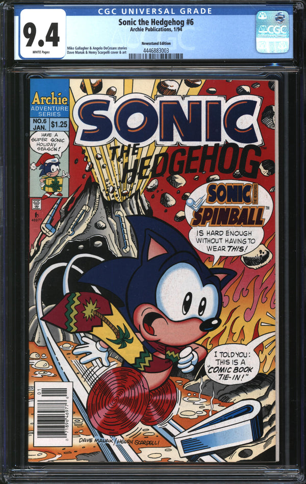 Sonic The Hedgehog (1993) #  6 Newsstand Edition CGC 9.4 NM