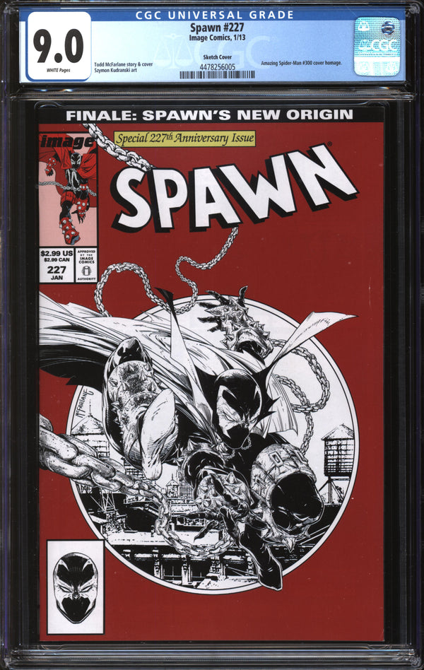 Spawn (1992) #227 Sketch Cover CGC 9.0 VF/NM