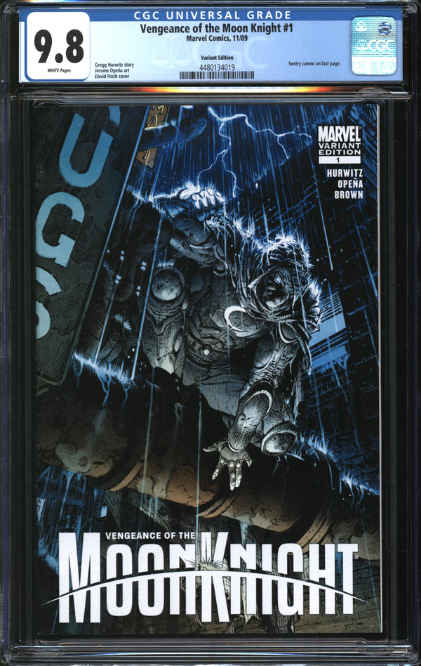 Vengeance Of The Moon Knight (2009) #1 David Finch Variant CGC 9.8 NM/MT