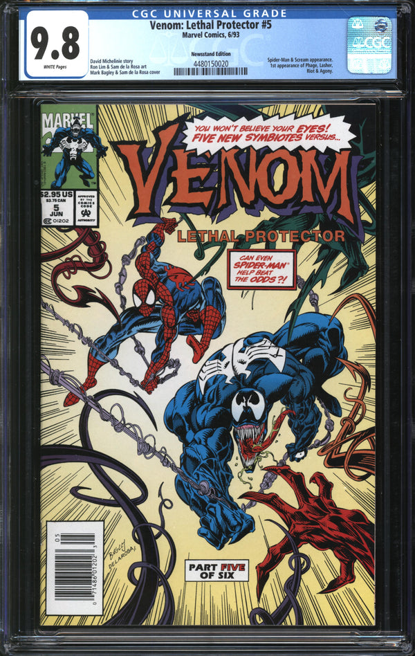 Venom: Lethal Protector (1992) #5 Newsstand Edition CGC 9.8 NM/MT