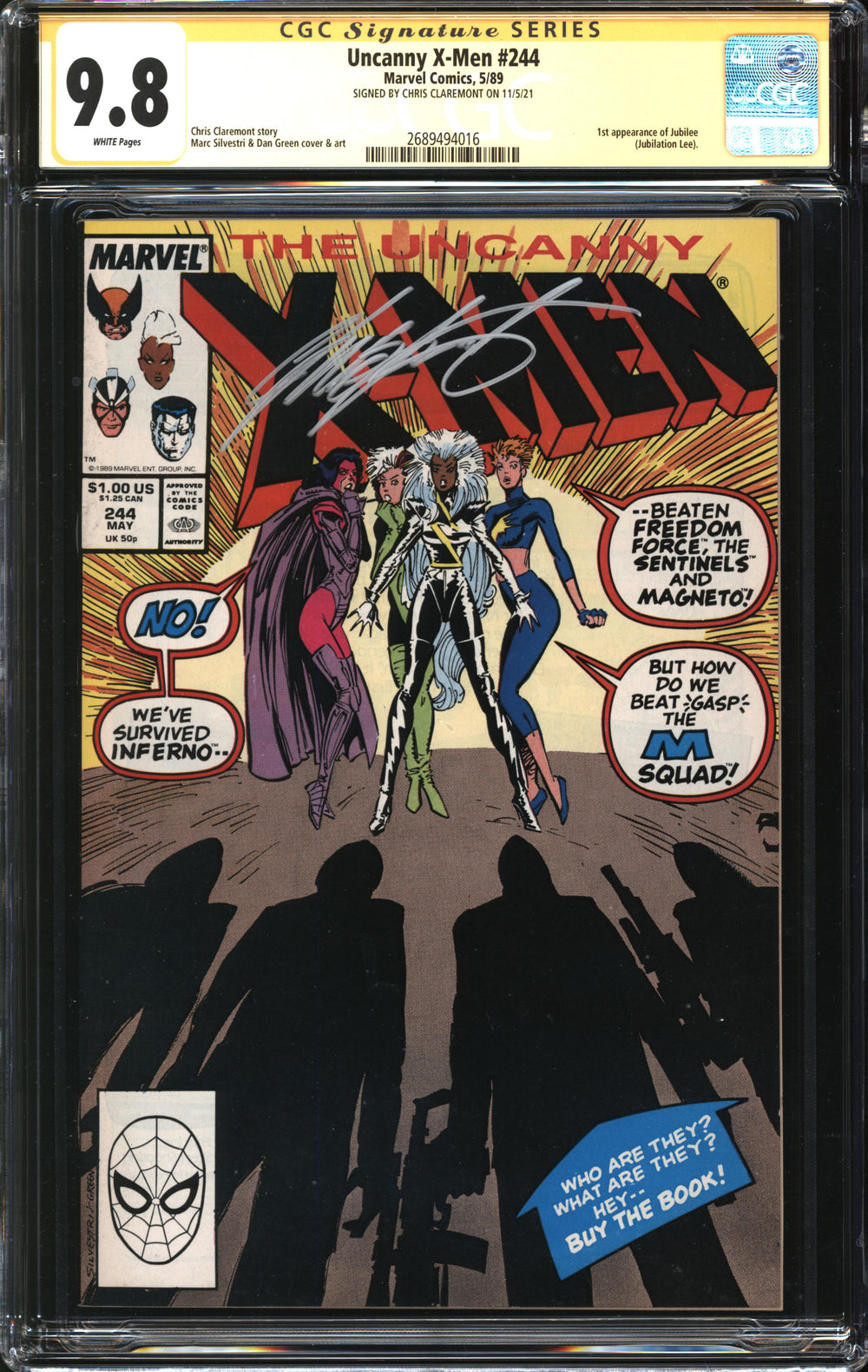 Uncanny X-Men top #244 - CGC 9.6 (Marvel, 1989)