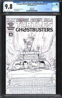 Teenage Mutant Ninja Turtles/Ghostbusters (2014) #2 Sketch Cover CGC 9.8 NM/MT