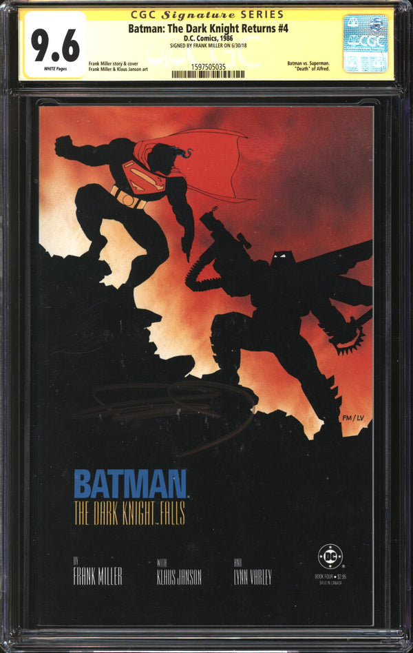 Batman: The Dark Knight Returns (1986) #4 CGC Signature Series 9.6 NM+