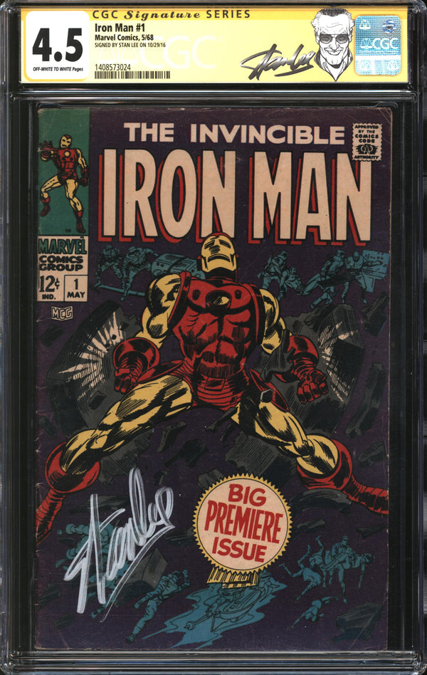 Iron Man (1968) #  1 CGC Signature Series 4.5 VG+