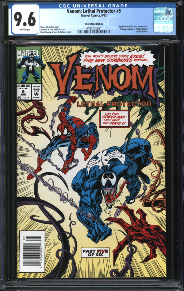 Venom: Lethal Protector (1992) #5 Newsstand Edition CGC 9.6 NM+