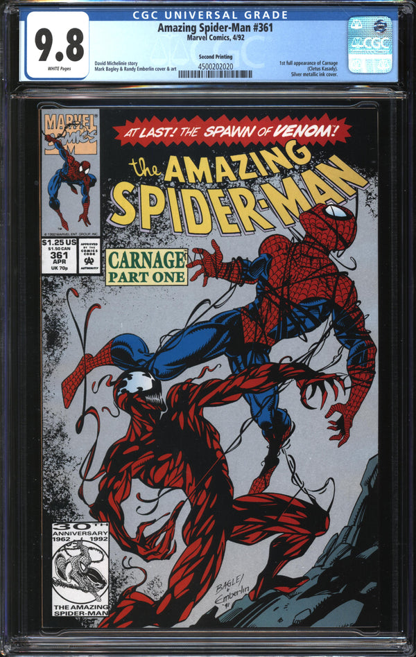 Amazing Spider-Man (1963) #361 Second Printing CGC 9.8 NM/MT