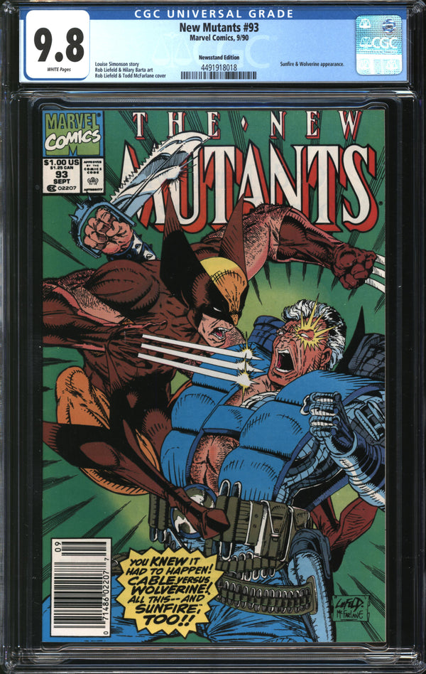 New Mutants (1983) #93 Newsstand Edition CGC 9.8 NM/MT