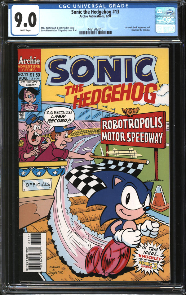 Sonic The Hedgehog (1993) #13 CGC 9.0 VF/NM