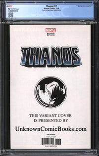 Thanos (2017) #18 Third Printing/Unknown Comics Edition CGC 9.8 NM/MT