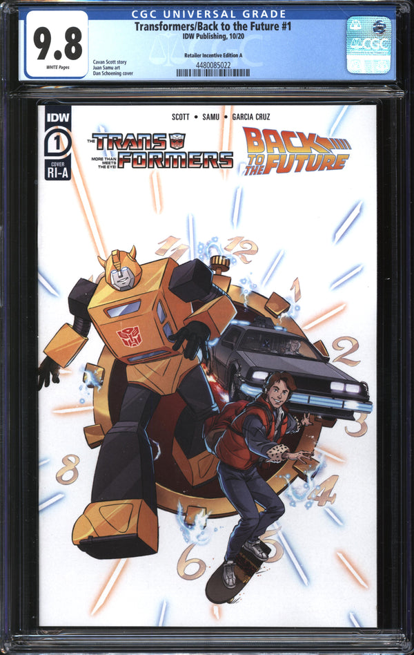 Transformers/Back To The Future (2020) #1 Retailer Incentive Edition A CGC 9.8 NM/MT