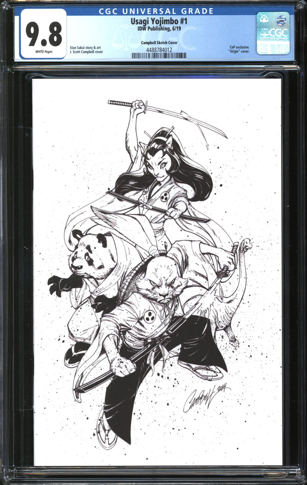 Usagi Yojimbo (2019) # 1 J. Scott Campbell Sketch Cover CGC 9.8 NM/MT