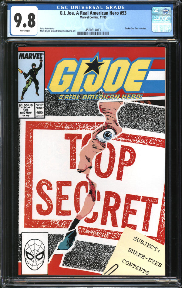 G.I. Joe, A Real American Hero (1982) # 93 CGC 9.8 NM/MT