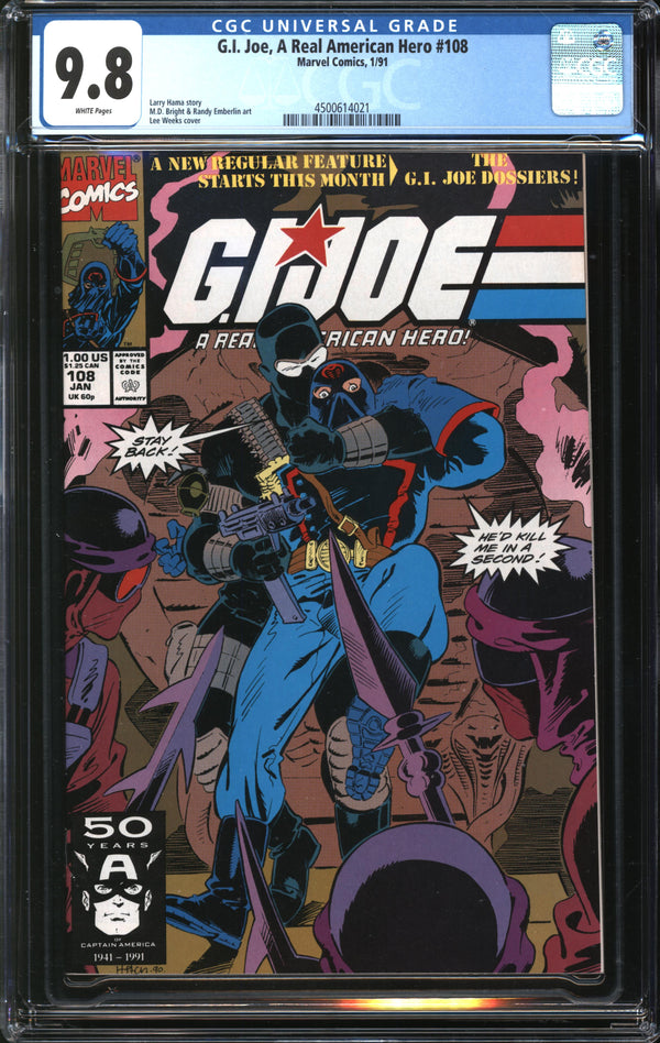 G.I. Joe, A Real American Hero (1982) #108 CGC 9.8 NM/MT