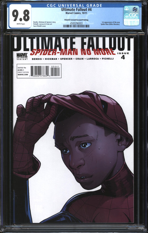 Ultimate Fallout (2011) #4 Second Printing/Sara Pichelli Variant CGC 9.8 NM/MT