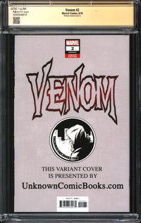 Venom (2018) #2 Tyler Kirkham Variant Cover A CGC x JSA Signature Series 9.8 NM/MT Signed Tyler Kirkham