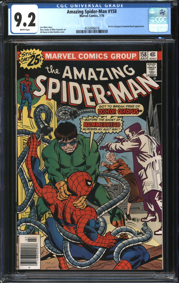 Amazing Spider-Man (1963) #158 CGC 9.2 NM-