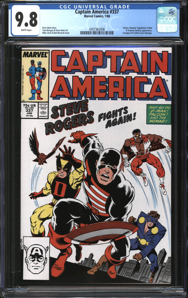 Captain America (1968) #337 CGC 9.8 NM/MT