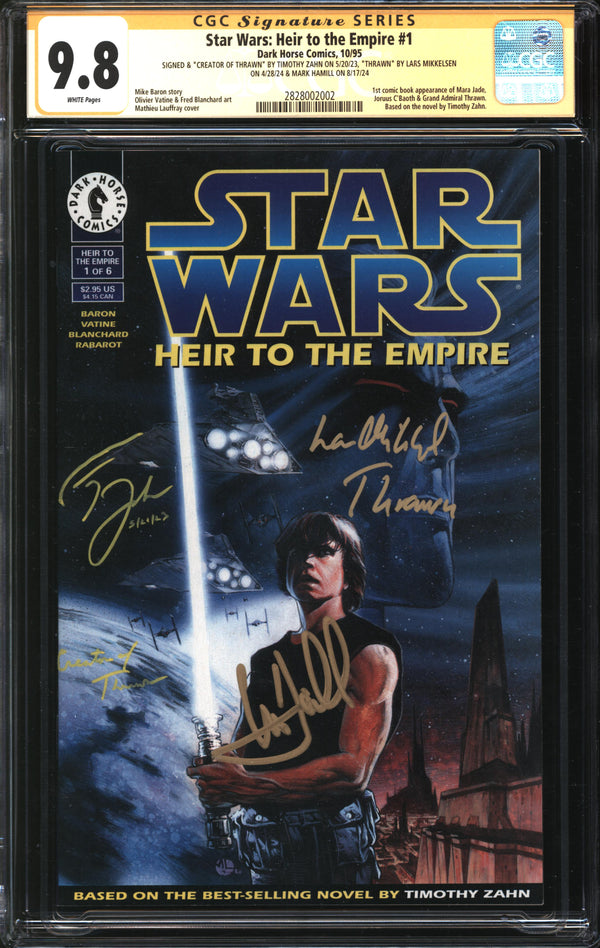 Star Wars: Heir To The Empire (1995) #1 CGC Signature Series 9.8 NM/MT Signed Mark Hamill, Lars Mikkelsen & Timothy Zahn