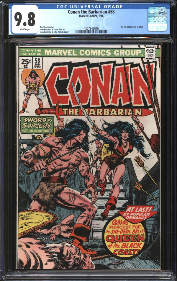 Conan The Barbarian (1970) # 58 CGC 9.8 NM/MT