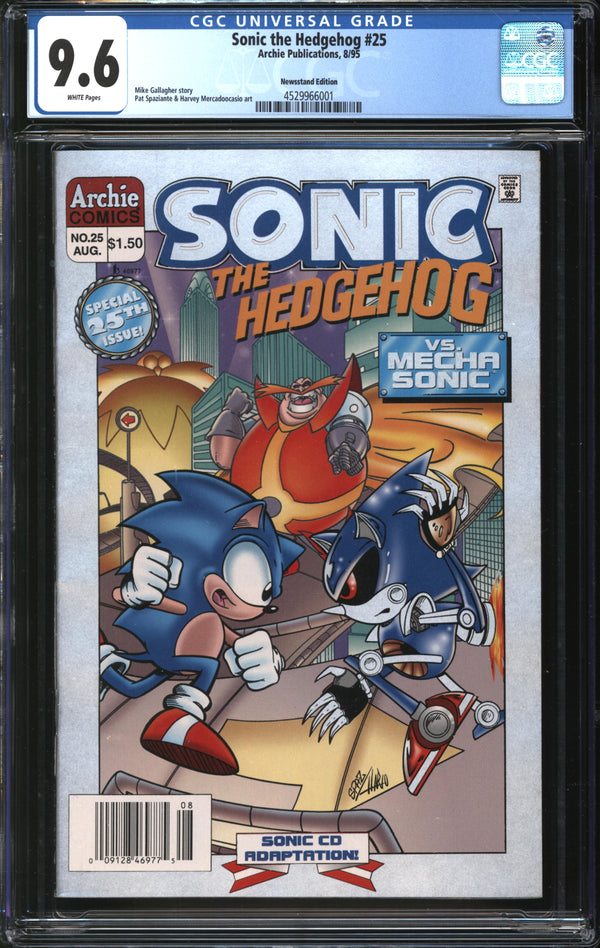 Sonic The Hedgehog (1993) # 25 Newsstand Edition CGC 9.6 NM+