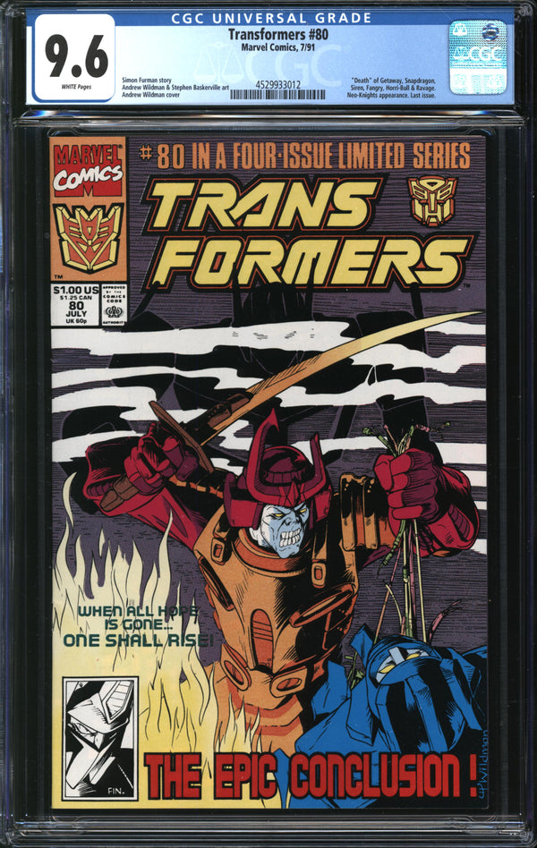 Transformers (1984) #80 CGC 9.6 NM+