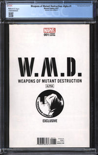Weapons Of Mutant Destruction: Alpha (2017) #1 Stanley "Artgerm" Lau Unknown Comics Edition D CGC 9.8 NM/MT
