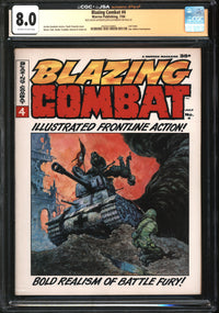 Blazing Combat (1965) #4 CGC x JSA Signature Series 8.0 VF Signed Russ Heath