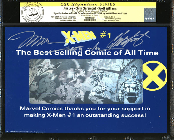 X-Men #1: The Best Selling Comic Of All Time Limited Edition Silver Hologram ThankYou Print CGC Signature Series