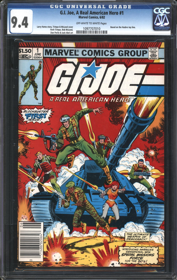 G.I. Joe, A Real American Hero (1982) #  1 Newsstand Edition CGC 9.4 NM