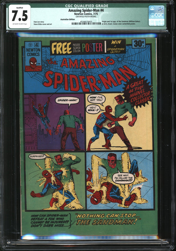 Amazing Spider-Man (1963) #  4 Australian Edition (Newton Comics, 1975) CGC Qualified 7.5 VF-