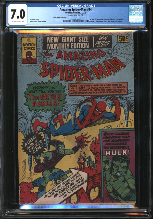 Amazing Spider-Man (1963) # 14 Australian Edition (#15 Newton Comics, 1975) CGC 7.0 FN/VF