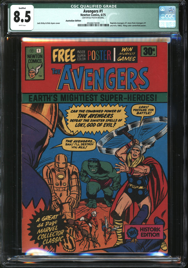 Avengers (1963) #  1 Australian Edition (Newton Comics, 1975) CGC Qualified 8.5 VF+