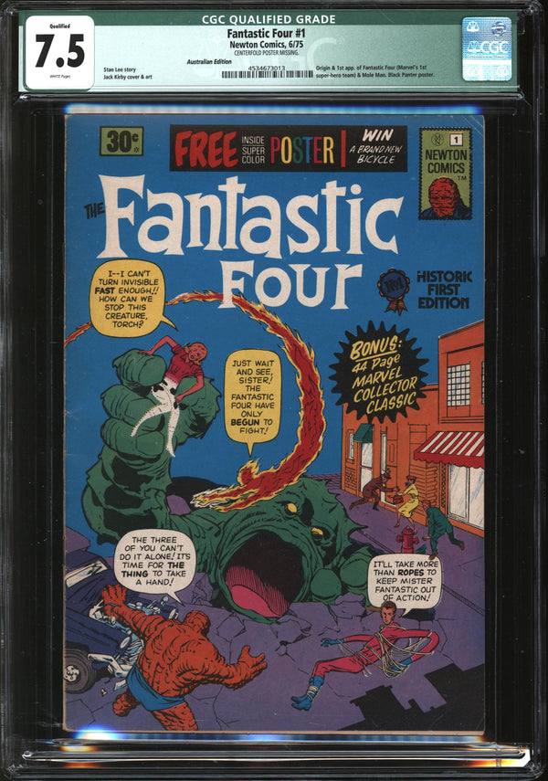 Fantastic Four (1961) #  1 Australian Edition (Newton Comics, 1975) CGC Qualified 7.5 VF-