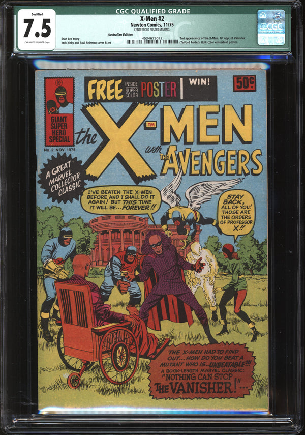 X-Men (1963) #  2 Australian Edition (Newton Comics, 1975) CGC Qualified 7.5 VF-