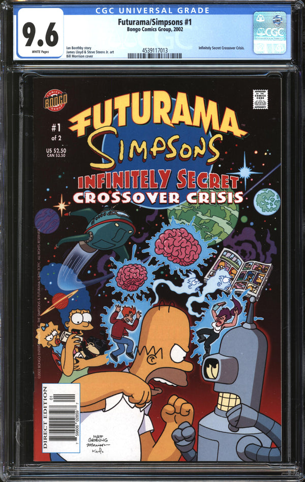 Futurama/Simpsons: Infinitely Secret Crossover Crisis (2002) #1 CGC 9.6 NM+