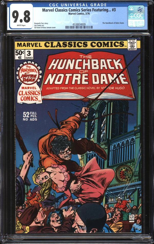 Marvel Classics Comics Series Featuring... (1976) #3 CGC 9.8 NM/MT