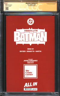 Absolute Batman (2024) #1 The Comic Corner Edition CGC Signature Series 9.8 NM/MT Signed/Sketch Javier Fernandez