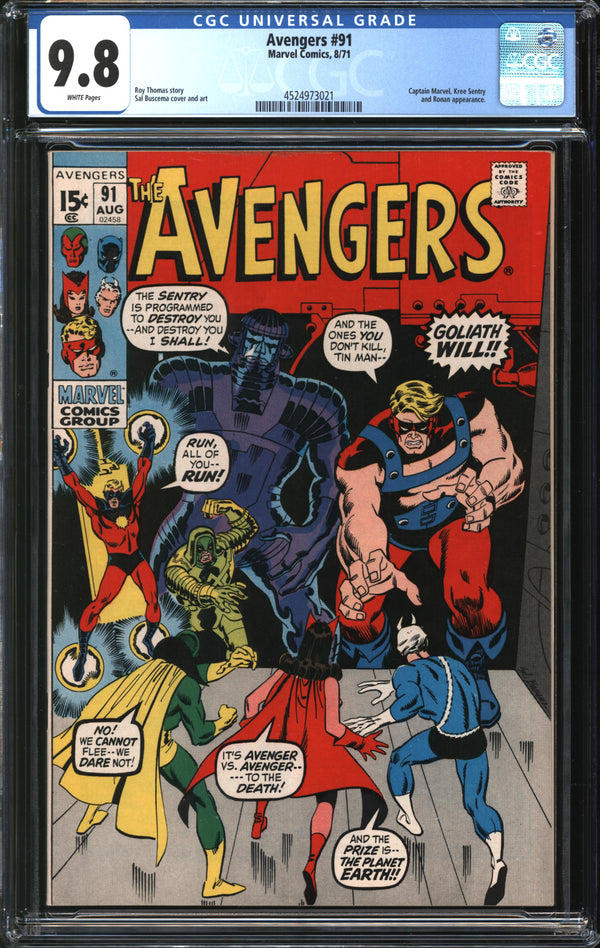 Avengers (1963) # 91 CGC 9.8 NM/MT