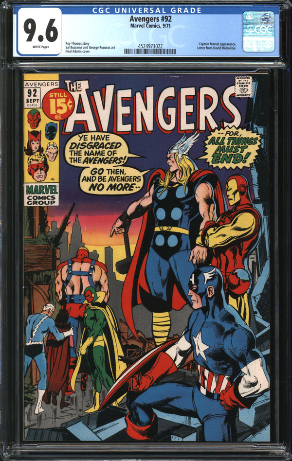 Avengers (1963) # 92 CGC 9.6 NM+
