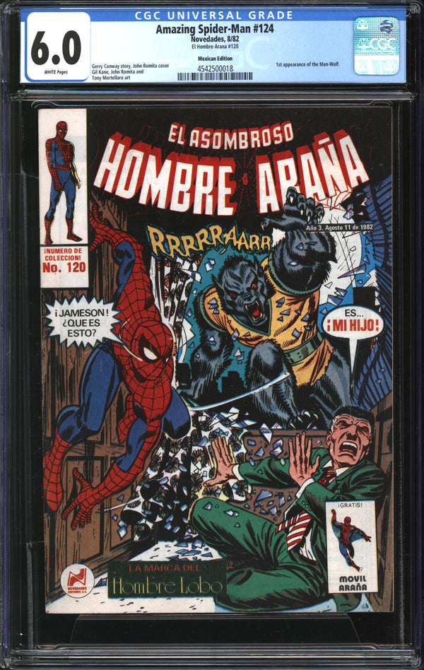 Amazing Spider-Man (1963) #124 Mexican Edition (El Hombre Arana #120) CGC 6.0 FN