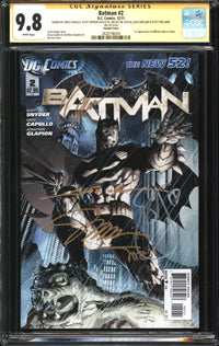 Batman (2011) # 2 Jim Lee Variant CGC Signature Series 9.8 NM/MT Signed Greg Capullo, Scott Snyder, Jim Lee, Alex Sinclair & Scott Williams