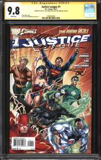 Justice League (2011) #1 CGC Signature Series 9.8 NM/MT Signed Jim Lee, Alex Sinclair & Scott Williams
