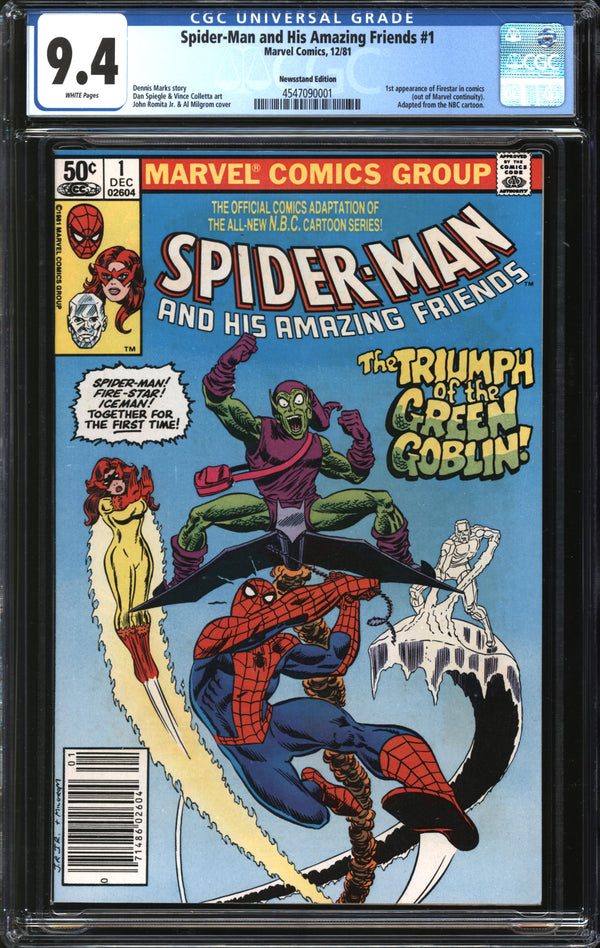 Spider-Man And His Amazing Friends (1981) #1 Newsstand Edition CGC 9.4 NM