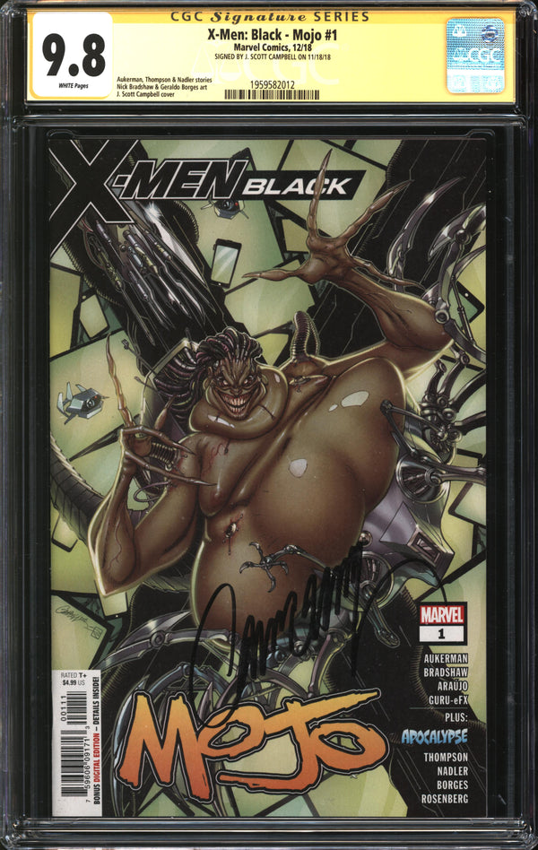 X-Men: Black - Mojo (2018) #1 CGC Signature Series 9.8 NM/MT Signed J. Scott Campbell