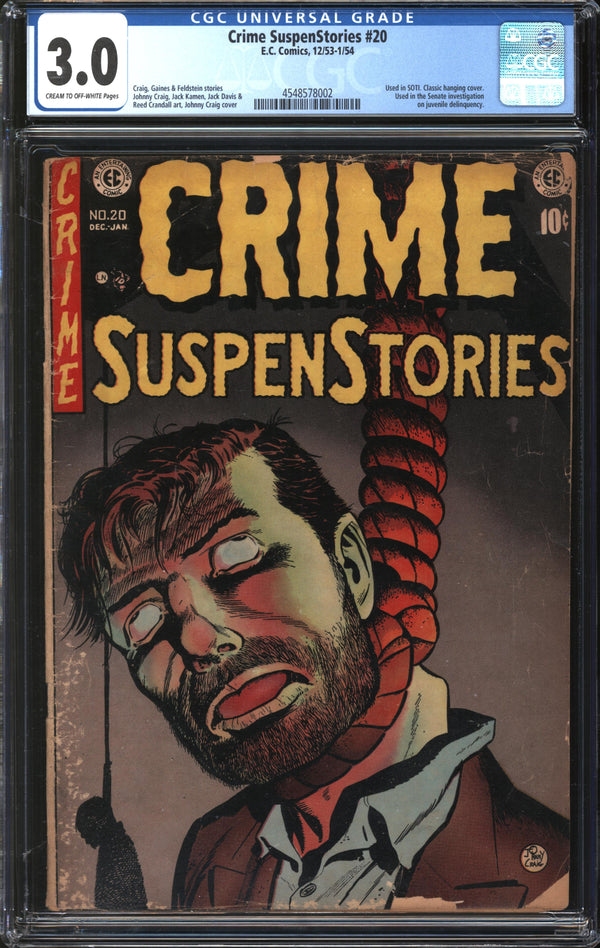 Crime SuspenStories (1950) #20 CGC 3.0 GD/VG