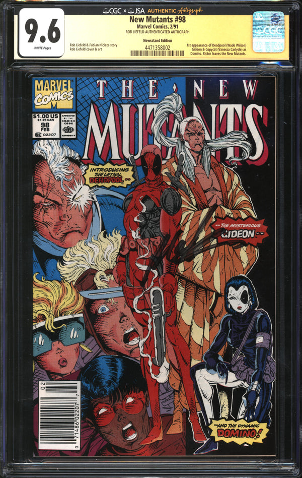 New Mutants (1983) #98 Newsstand Edition CGC x JSA Signature Series 9.6 NM+
