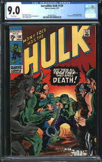 Incredible Hulk (1962) #139 CGC 9.0 VF/NM