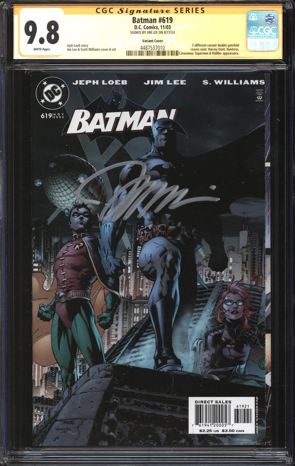 Batman (1940) #619 Variant Cover CGC Signature Series 9.8 NM/MT Signed Jim Lee