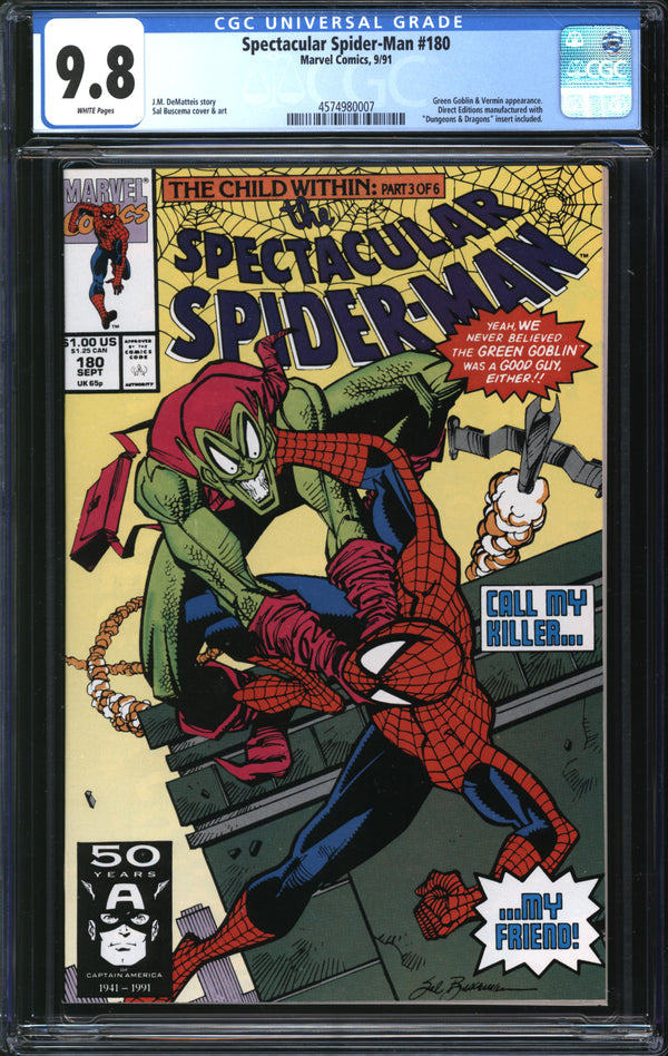Spectacular Spider-Man (1976) #180 CGC 9.8 NM/MT